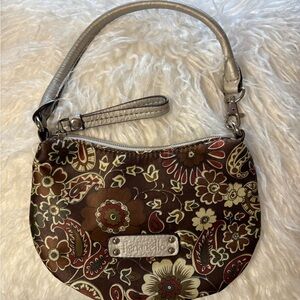 Tignanello Brown And Gray Paisley Wristlet
7x5